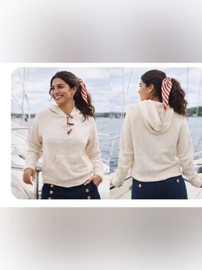 Banana Republic Wool Hoodie Women's Sweater S/M Fit Toggle Pullover